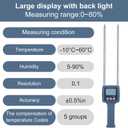 Pokiphip TK100H Portable Hay Moisture Meter - Precise Hay Moisture Tester with Probe for Monitoring and Ensuring Optimal Hay Quality, Preventing Mold and Spoilage