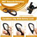 Steel Wire Dog Runner for Yard: 10/15/20/25/30 FT Durable Yellow Dog Chains; Up to 165 Lbs; Holds Large Dogs; Superior Clips