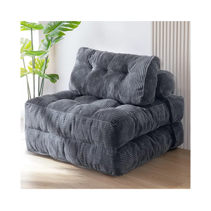 MAXYOYO Folding Sofa Bed, Convertible Sleeper Chair with Pillow Foldable Mattress with Back Support, Portable Fold Out Chair Bed Comfy Floor Sofa Lounge for Living Room Bedroom, Dark Grey, Single