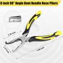 3pcs 8inch Reach Needle Nose Pliers Set,Includes Straight Needle Nose Pliers,45&90Bent Nose Pliers,Pliers Tool Set for Narrow Spaces