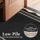 EDIMENS Easy Jute Rug Entryway Rug, 2x3 Front Door Mat Small Entryway Non-Slip Washable Area Rug, Low Pile Black Indoor Outdoor Farmhouse Scalloped Doormat for Entrance Entry Porch Doorway