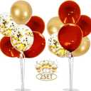 Graduation Decorations Red Gold 2026 /Red Gold Graduation Party Decorations/Birthday Party Picnic Party Wedding/Christmas 2 Sets Table Centerpiece Balloon Stands Valentines Day Backdrop