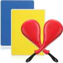 Lenwen 4 Pcs Taekwondo Training Set, 2 Rebreakable Taekwondo Breaking Boards & 2 Kick Pads for Martial Arts Training Karate Equipment Punching Target Youth Beginners (0.24'',0.31'', Red-Yellow-Blue)