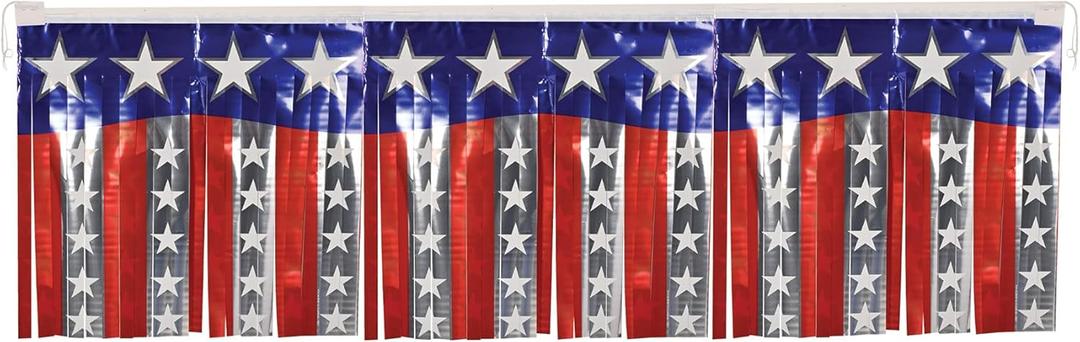 FR Metallic Stars & Stripes Fringe Banner Party Accessory (1 count) (1/Pkg)