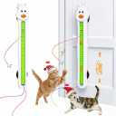 Interactive Cat Toy for Indoor Cats: Door-Mounted Automatic Moving Enrichment Cat Toy with Adjustable Motion Modes, Rechargeable Electric for Kittens & Bored Adult Cats, Hands-Free Pet Play Accessory (White)