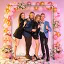 Wedding Arch Backdrop Stand for Ceremony, 7x6 FT Large Square Metal Arch Frame No Fall, Rectangle Archway for Party, Garden, Anniversary, Birthday, Baby Shower, Outdoor Balloon Decor, Stainless Steel