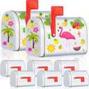 8 Pcs Mini Mailbox White Tinplate Mailbox Toy for Kids Small Mailboxs with Raised Signal Flags Post Mount Mailboxes for Boys and Girls DIY Projects Preschoolers Gift Exchange Activities