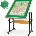 ALL4JIG 1500 Pieces 360Rotating Puzzle Table for Adults Gifts, Wooden Jigsaw Puzzle Table with 4 Drawers & Cover, Vertical Placement Option (Standard Vertical Assembly  With Wheels)