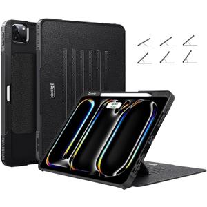 ZtotopCases for New iPad Pro 13 Inch Case 7th Gen M5(2025)/M4(2024)/ Pro 12.9 Inch 6th/5th/4th Generation 2022/2021/2020, 6-Angle Magnetic Stand, Pencil Holder, Auto Wake/Sleep Cover - Black