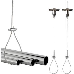 Closet Rod Support, 2PCS Ceiling Mount Curtain Rod Brackets, Adjustable 78.7 304 Stainless Steel Ceiling Support for Closet Rod or Shower Curtain Rod, Heavy Duty Pipe Bracket (No Screws Included