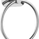 Self-Adhesive Towel Ring for Bathroom, No Drilling Stainless Steel Rustproof Hand Towel Holder, Wall Mounted Bathroom & Kitchen Towel Hanger with Strong Adhesive, Modern Bath Organizer Chrome (1 Pack)