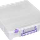 ArtBin 6955JS Super Satchel Compartment Box Clear Craft Organizer Storage Case - Purple, Pack of 1