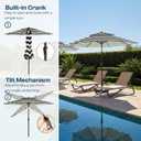 Patio Umbrella, 2 Tier Outdoor Table Umbrella, Large Vented Market Umbrellas with Push Button Tilt and Crank, 8 Sturdy Ribs for Backyard, Deck, Pool, UPF50+ UV Protection