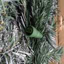 7.5FT Pre-lit Snow Flocked Christmas Tree Spruce with Remote Control, 600 Warm White Multi-Color Lights, Artificial Hinged/Feel Real/Realistic for Home, Holiday Decoration Dual Color LED