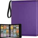 GERMUN 9 Pocket Card Binder, Premium Zip Trading Card Binder, 720 Double Sided Pocket PU Card Collection Binder, Collector Card Album, Card Folder for MTG, TCG, Sports Cards, Game Cards (purple)