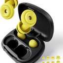 Ear Plugs for Sleeping 45dB Reusable Noise Cancelling Ear Plugs with 8 Eartips and Travel Case for Concerts, Snoring, Travel, Study Sleeping earplugs(Yellow)