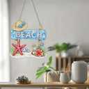 Bimkole Beach Diamond Art Hanging Kit for Adult, DIY 5D Diamond Painting Starfish Window Pendant, Acrylic Crystal Art Hanging Ornament Home Wall Garden Front Door Sign Outdoor Decor 7.8x7.8 Inch