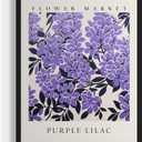 Purple Lilac Flower Market Art Print Poster, Floral Aesthetic Botanical Pastel Painting for Bedroom, Bathroom Living Room Decor 75 (Purple Lilac, 8 x 10 inches, Unframed)