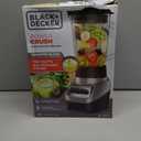 BLACK+DECKER PowerCrush Countertop Blender, 6-Cup Glass Jar, For Smoothies and More, Stainless Steel Blade, 4 Speed Settings to Puree, Crush Ice, Chop, Dice, and Pulse, Dishwasher Safe, 700W Motor
