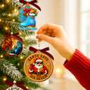 3 x 67 Christmas Ornament - 67 Ornaments for Christmas Tree, Santa Says Six Seven 2025 - Funny 6 7 White Elephant Gifts, Fun for Teen, Kid - Viral Decoration - Meme Acrylic Xmas Gifts