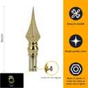 Gold Spear Flagpole Finial Topper for Indoor, Plastic Flag Pole Top Toppers Finials Head Ornament Replacement Screw for 1 inch Diameter Flagpoles