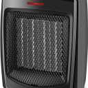 andily Space Heater Electric Heater for Home and Office Ceramic Small Heater with Thermostat, 750W/1500W (Classics black)