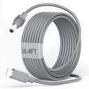 Starlink Mini Power Cable USB C to DC Power Cord for Starlink Mini Cable 16.4FT Waterproof Input 100W Type C to Barrel Cord 5.5 * 2.1mm Compatible with Power Bank 100W+ PD Source Gray 16.4FT/5M