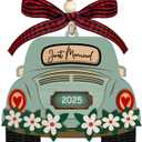 2 x First Christmas Married Ornament 2025, Just Married Ornaments, Our First Christmas As Mr and Mrs, Wedding Ornament - Gifts for Newlyweds, Wedding Gifts for Couples, Bridal Shower Gift