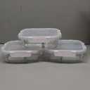 M MCIRCO [5-Pack,36 oz] Glass Meal Prep Containers 3 Compartment with Lids, Glass Lunch Containers,Food Prep Lunch Box,Bento Box, Microwave, Oven, Freezer, Dishwasher (4.5 Cups, White)