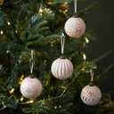 Pink Christmas Tree Ornaments Ball, 12 Pcs 4 Styles Hand-Polished Christmas Balls Shatterproof Xmas Hanging Ornaments Decor Set for Tree Garland Wreath (Rose Gold)