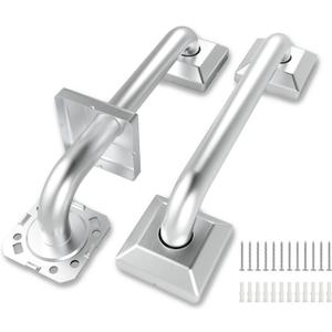 2 Pack 9 Inch Bathroom Grab Bar, Anti Slip Square Shower Bars Safety, 304 Stainless Steel Shower Handles,Hand Rails for for Children, Senior, Elderly, Handicap