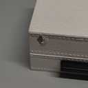 Generic Pearl White Small Decorative Box With Black HandleFaux Leather keepsake And Memory Storage Boxes,Desk accessory Organizer (Peal White- Black, 1pack)