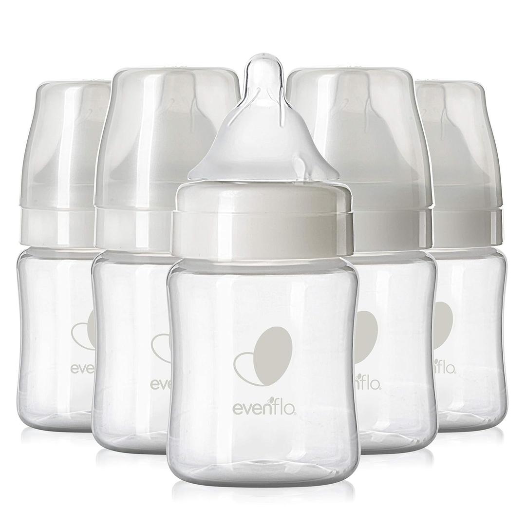 Evenflo Feeding Premium Proflo Venting Balance Plus Wide Neck Baby, Newborn and Infant Bottles - Developed by Pediatric Feeding Specialists - 5 Ounce (Pack of 6) (Clear)
