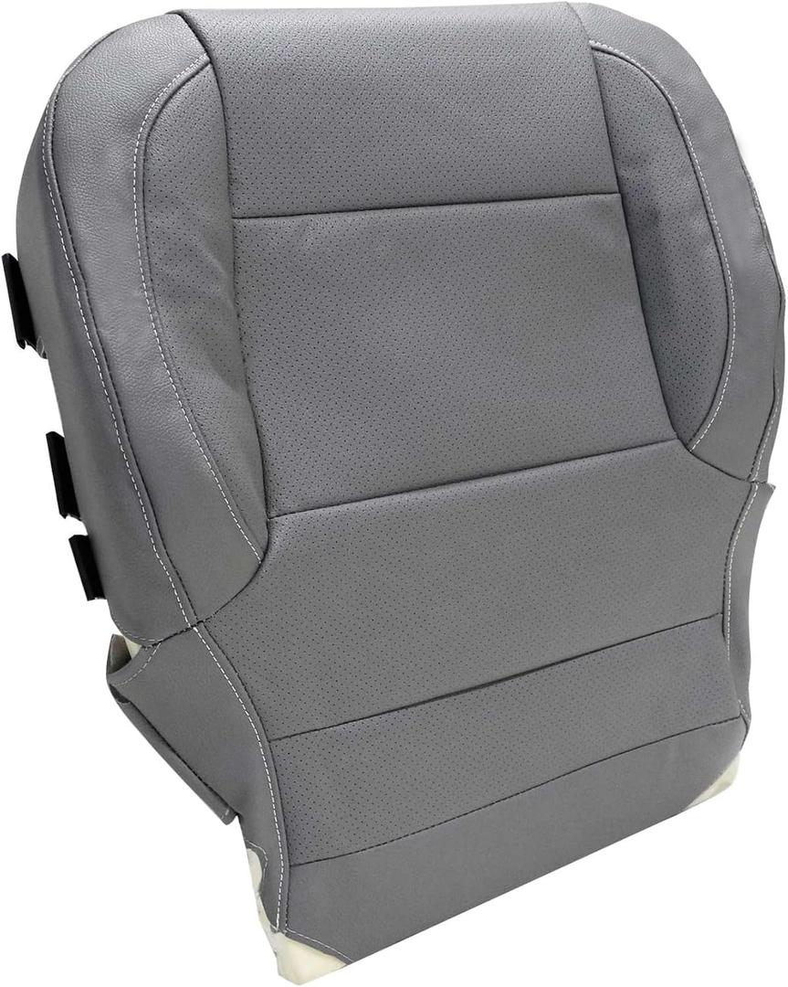 Priprilod Leather Driver or Passenger Bottom Seat Cover Ash Gray（#H3C or 4D7） Compatible with Chevy Silverado/GMC Sierra 1500 2500HD 3500HD 2014 2015 2016 2017 2018 2019