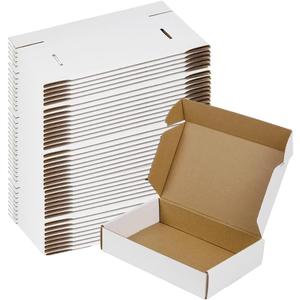 50 Pack 9x6x2 Shipping Boxes, White Corrugated Cardboard Packaging Box for Small Business, White
