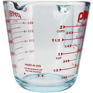 Pyrex 6001075 Glass Measuring Cup - Made in USA, 6 Pack