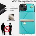 KIHUWEY Compatible with iPhone 13 Crossbody Wallet Case, PU Leather Purse Case with RFID Blocking Card Holder Detachable Wrist Strap Kickstand Cover for iPhone 13 6.1inch-(Mint Green)