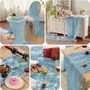 2 x Dusty Blue Table Runner Graduation Cheesecloth120 Inch Boho Rustic Gauze 10 FT Cheese Cloth Table Runners Decorations for Mother's Day Birthday Baby Shower Wedding Holiday Home Party Decor