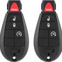 Key Fob Remote Replacement Fit for Jeep Cherokee 2014 2015 2016 2017 2018 2019 2020, 68105083AG GQ4-53T 4-Button with 4A Chip 433MHz (2 Pack)