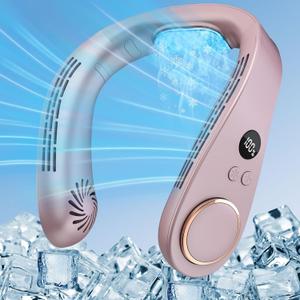 Air Conditioner Neck Fan-Neck Air Cooler,Portable Neck Ac Unit Wearable Hanging Fans Around Neck,Small USB Head Fan Hand Free Menopause Fan for Hot Flashes for Car,Cruise,Camping Purple