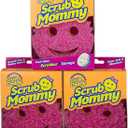 Scrub Daddy Scrub Mommy Dual Sided Cleaning Sponge 3 Pack - Firm Scrubber and Gentle Sponge - Pink