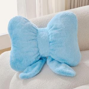 Novohive Bow Pillow Throw Pillows Butterfly Shaped Decorative Cute Pillows for Bed Sofa Cute Home Decor,Blue 14.5 * 12inch