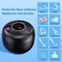 Upgraded Ultrasonic Retainer Cleaner Machine, 45kHz Ultrasonic Dentures Cleaner for Night Guards, Braces, Aligner, Toothbrush, Jewelry and More, 200ML Capacity, Black1