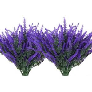 RECUTMS Artificial Lavender Stems Bouquet UV Resistant 12 PCS Faux Flowers Plant Fake Floral Stems Branches for Mother's Day Wedding Vases Table Wedding Party (Purple)