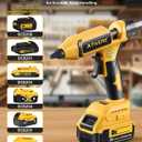 100W Cordless Hot Glue Gun Compatible with DeWalt 20V Battery (Tool Only), Upgraded Digital Temperature Adjustable Cordless Glue Gun with 10 PCS 0.43" Glue Sticks