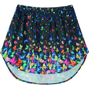 OBBUE Women's Mini Adjustable Shirt Extender Removable Layering Half Length Underskirt with Buttons (Large, Butterfly)