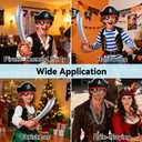 ZeeDix 36 Pcs Pirate Accessories for Kids, Include 12 Pirates Hats, 12 Eye Patches and 12 Swords, Pirate Party Decorations for Christmas, Halloween, Masquerade, Cosplay, Birthday (Black)