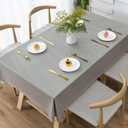 Rectangle Table Cloth,100% Waterproof Tablecloth Oil Proof Spill Proof Vinyl Table Cloth, Wipe Clean Plastic Table Cover for Dining, Camping, Indoor and Outdoor 54" x 120", Grey