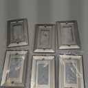 Metal Wall Plate for Electrical Outlets, Decorative Brushed Nickel Switch Plates Outlet Cover, Light Switch Cover Plate, 1-Gang Wall Plates (Single Decoretor, 6 Pack)