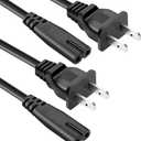 AC Power Cord Fit for PS4/PS5/PS3 Super Slim,PlayStation 5/4,Xbox Series S/X,Xbox One S/X Power Cable Replacement 2-Pack